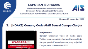 Isu Hoaks 27 November 2022